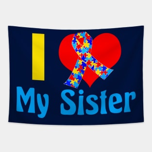 I Love My Autistic Sister Tapestry