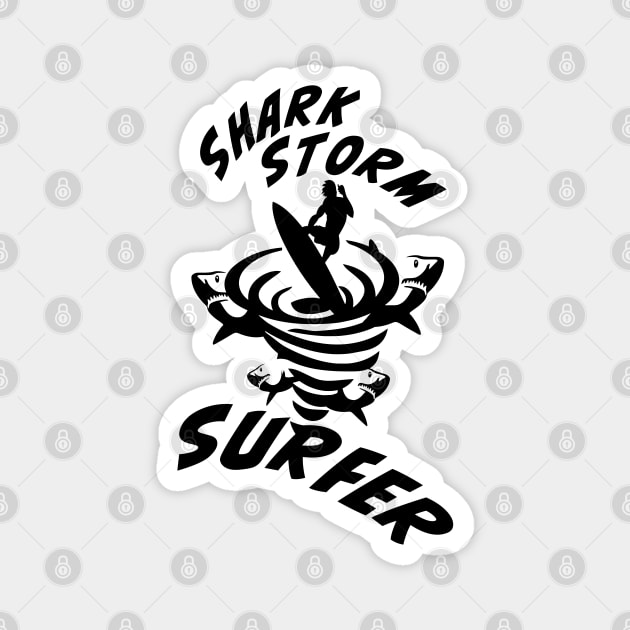 Shark Storm Surfer. Magnet by OriginalDarkPoetry