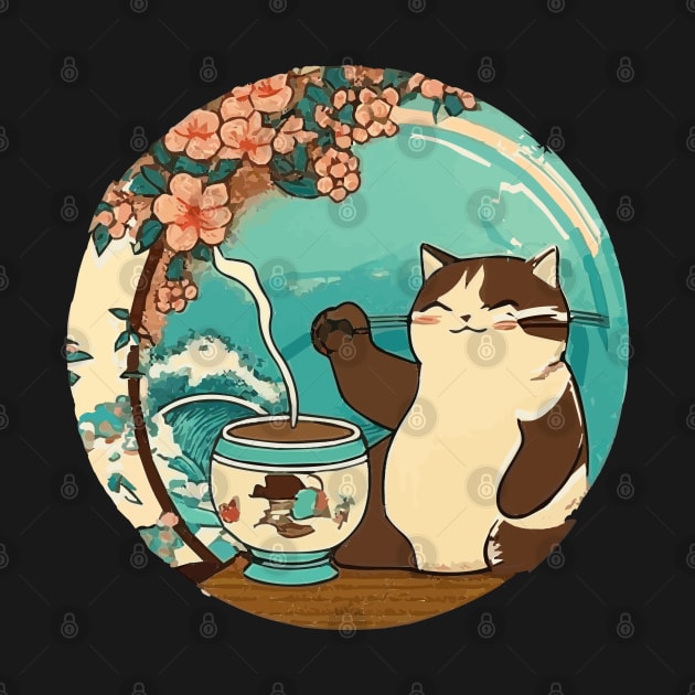 Lucky Cat Coffee Time by Kona Cat Creationz