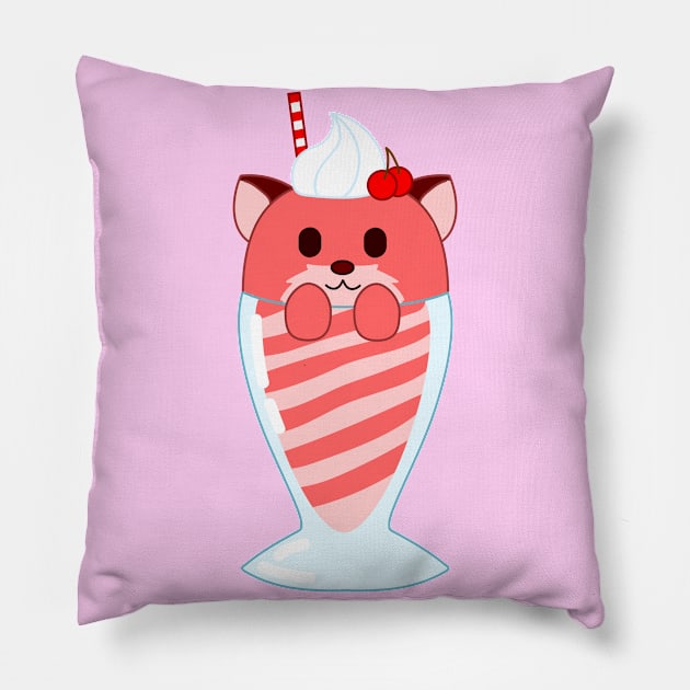 cherry fox shake Pillow by chibifox