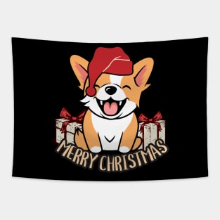 Merry Christmas Corgi Tapestry