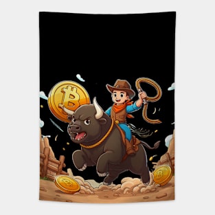 BITCOIN BULL RIDER 2O24 RUN Tapestry