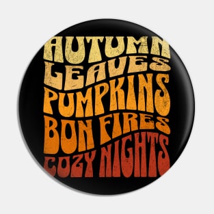 Retro Autumn Leaves, Pumpkins, Bonfires & Cozy Nights Pin