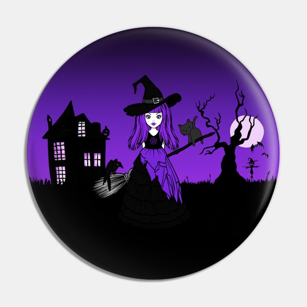 The Witching Hour! Purple Wiccan Pagan Cheeky Witch® Pin by Cheeky Witch