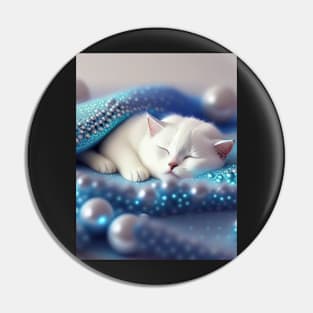 White British Shorthair Cat With Pearls Pin