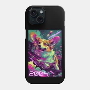 Vintage 2004 - 20 Year Old Funny Cyberpunk Corgi Dog 20th Birthday Gift Phone Case