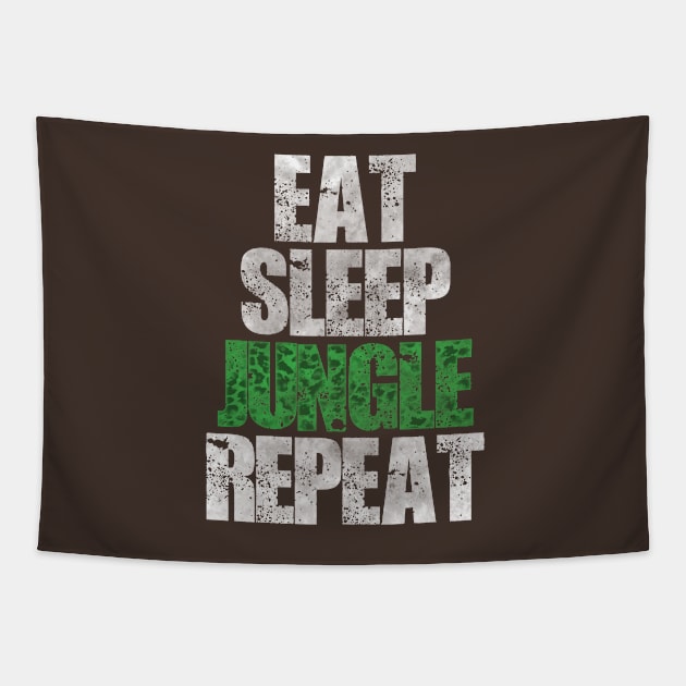 Eat Sleep Jungle Repeat Tapestry by WinterWolfDesign