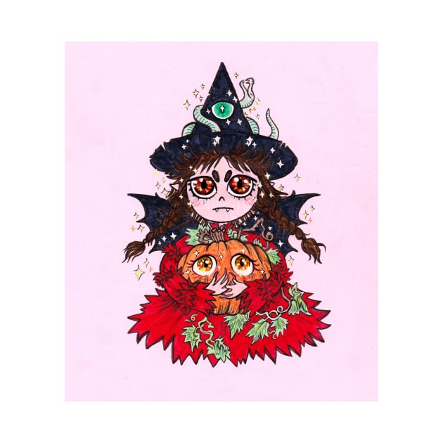 Cute Sparkly Eyes Witch by sadnettles