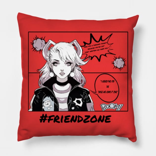 Funny Friend Zone Comic Art Pillow by Alaynsia Designs