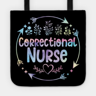 Correctional Nurse cute floral watercolor Tote