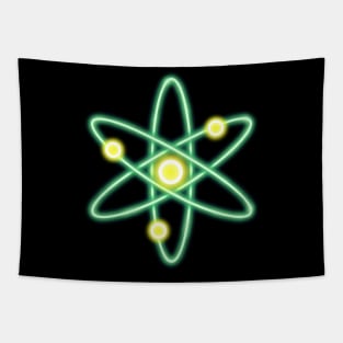 Green Neon Cosmos Atom Tapestry