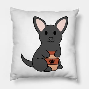 Black Chihuahua Coffee Pillow