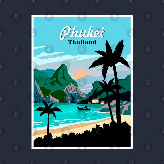 Phuket Thailand Vintage Travel Advertising Print by posterbobs