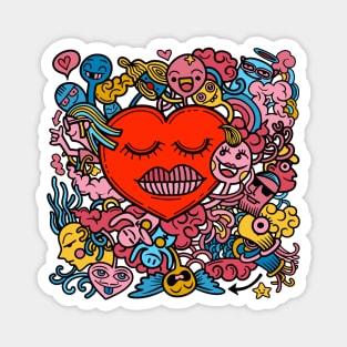 doodle valentine romance Magnet