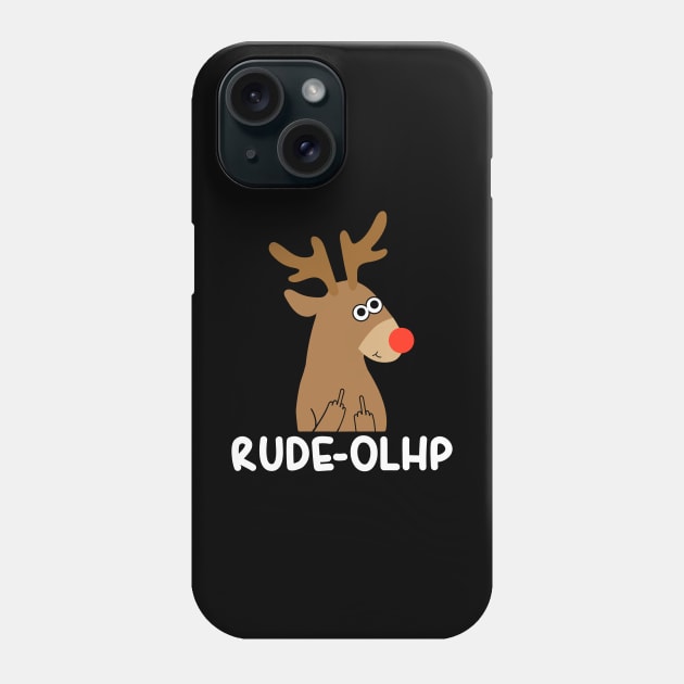 Rude-Olph - Funny Rude Christmas Pun Phone Case by Daytone