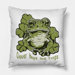 Clover Hops and Frogs Pillow