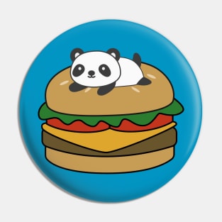 Cute Panda On A Burger T-Shirt Pin