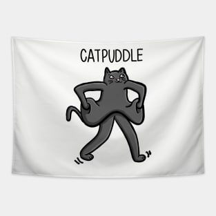 Standing CATPUDDLE Funny cat as a puddle Digital Illustration Tapestry