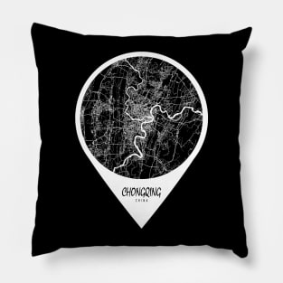 Chongqing, China City Map - Travel Pin Pillow