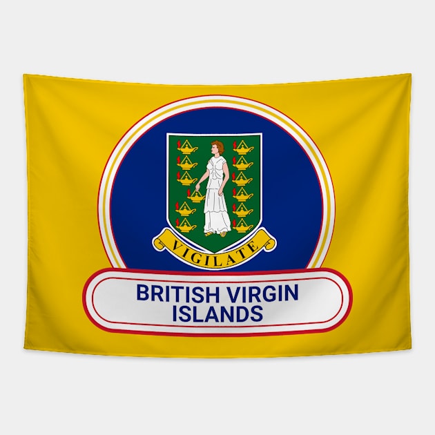 British Virgin Islands Country Badge - British Virgin Islands Flag Tapestry by Yesteeyear