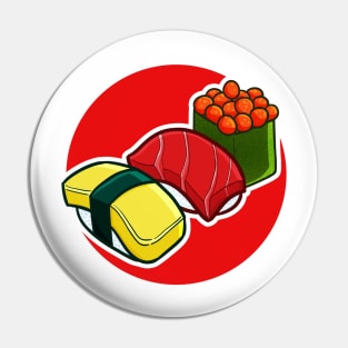 Three Type Yummy Sushi Pin