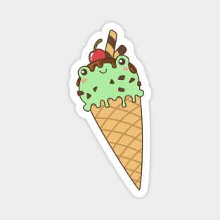 Mint & Choco Frog Ice Cream Magnet