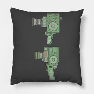 Green Vintage Video Camera Pillow