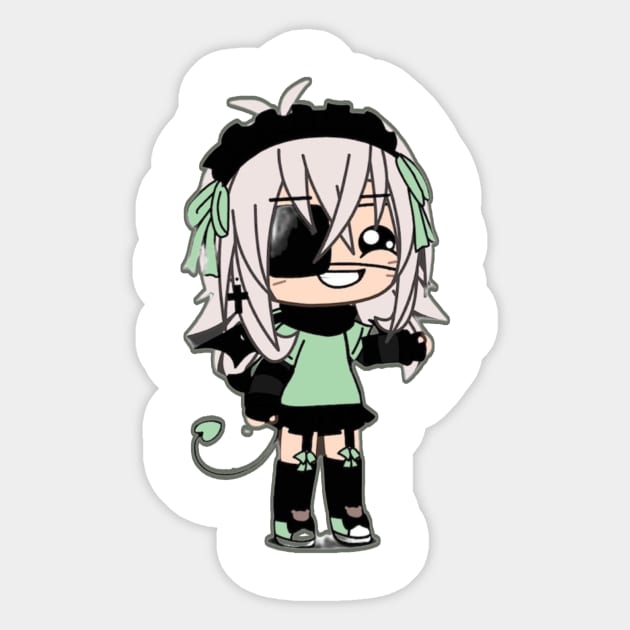 Gacha Girl - Black and White - Gacha Life Art Sticker