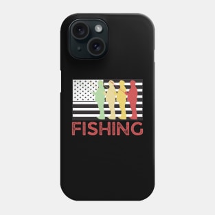 Fishing Team Vintage American Flag Phone Case