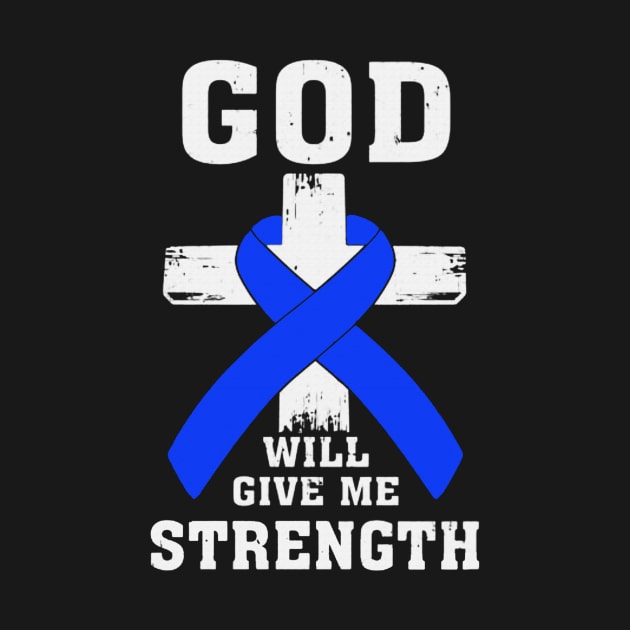 Christian God Will Give Me Strength Chronic Fatigue Syndrome Awareness Blue Ribbon Warrior by celsaclaudio506