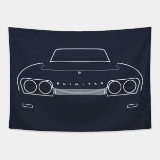 Reliant Scimitar GTE SE5 1970s British classic car outline white Tapestry