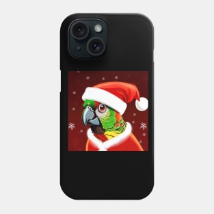 Adorable Green Cheeked Conure Santa Hat Suit Christmas Phone Case