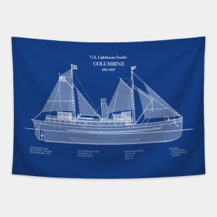 Columbine Lighthouse Tender United States Coast Guard - ABDpng Tapestry