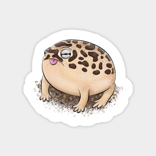 Cute brown desert rain frog cartoon illustration Magnet