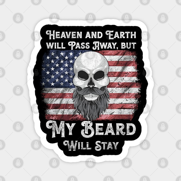 Funny Bible Verse, Bearded American Magnet by Pennelli Studio