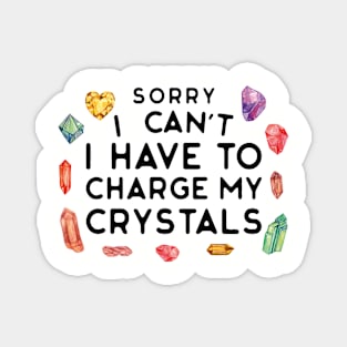 Sorry I Can't I Have to Charge My Crystals Wiccan Witch Magnet