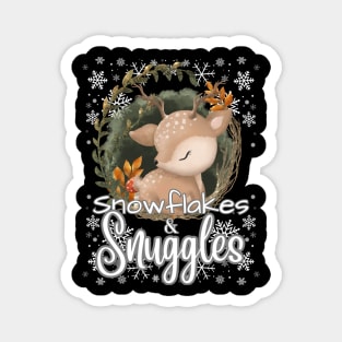 Snowflakes and Snuggles Cute Winter Graphic Magnet