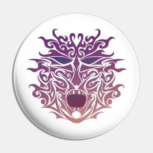 Purple Tribal Tattoo Ghost Mask Pin