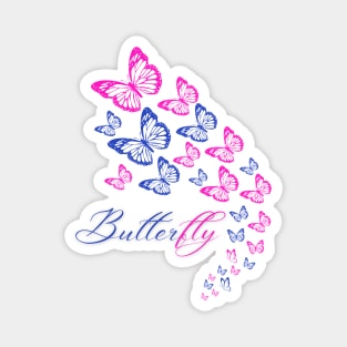 BLUE AND PINK BUTTERFLY Magnet