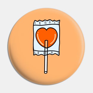 Orange Heart Candy Pin