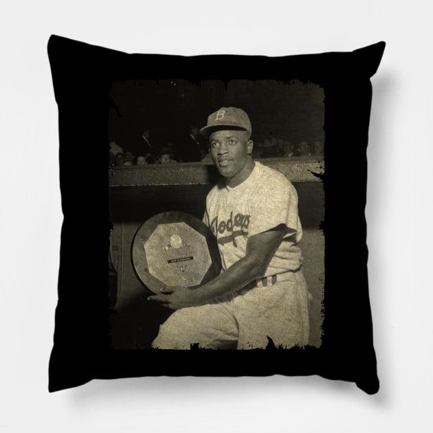 Jackie Robinson - Becomes The First African American To Win The Most Valuable Player Award, 1949 Pillow by PESTA PORA