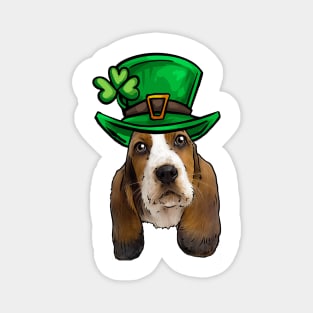 St Patricks Day Basset Hound Magnet