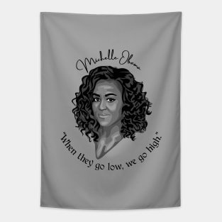 Michelle Obama Portrait and Quote Tapestry