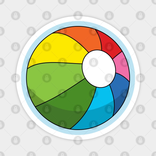 Colorful Beach Ball Magnet by BirdAtWork