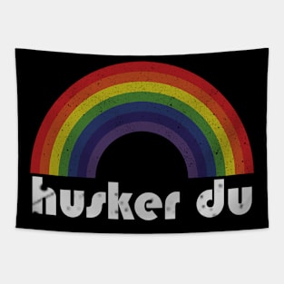 Husker Du Vintage Retro Rainbow Tapestry