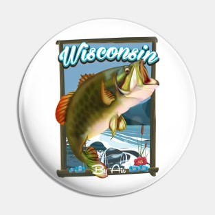 Wisconsin fishing travel poster Pin