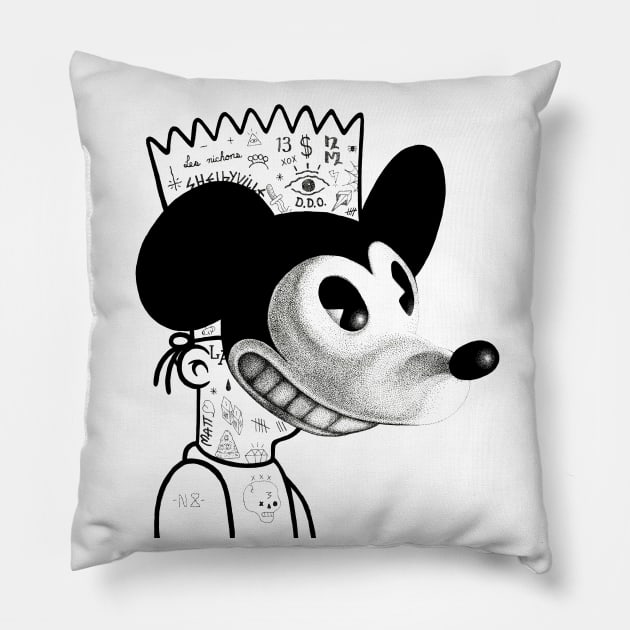 BANDIT B&W Pillow by Peter Ricq