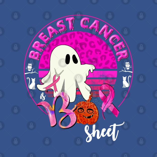 Breast Cancer Is Boo Sheet Pumpkin Ghost Pink Ribbon by Studio Hues