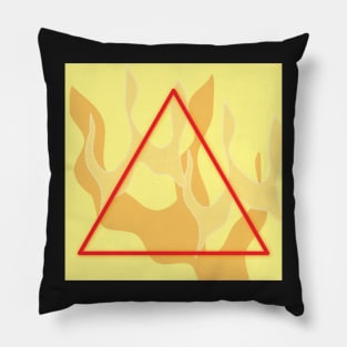 Yellow and Red Fire Alchemy Symbol Pillow