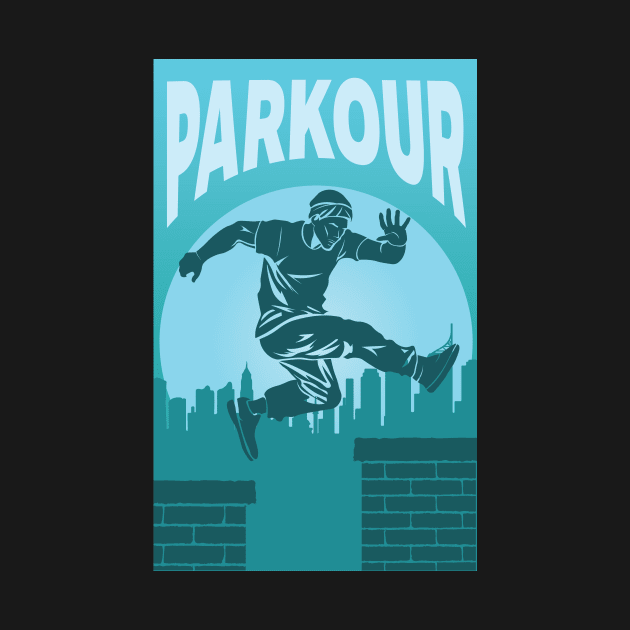 Parkour Freerunner Sunset Retro Themed Gift by GrafiqueDynasty